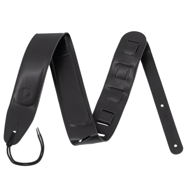 Padded black full-grain...