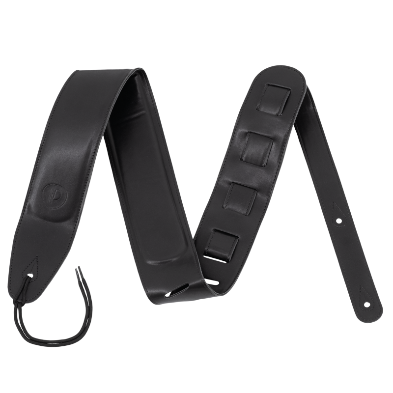 Padded black full-grain leather strap