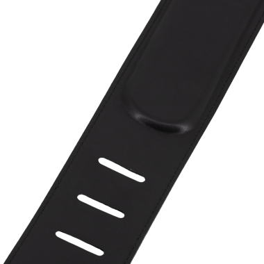 Padded black full-grain leather strap