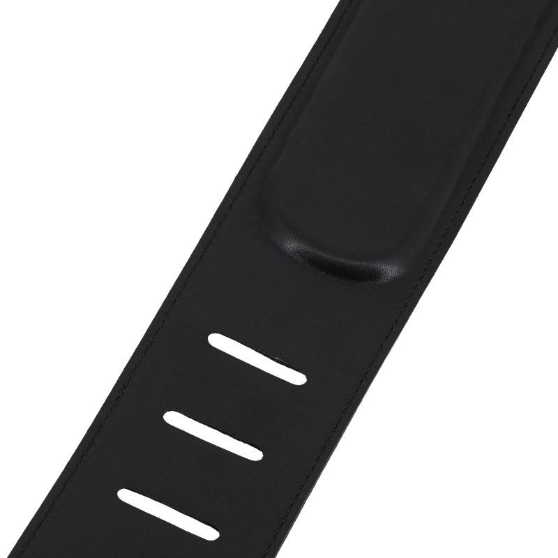 Padded black full-grain leather strap