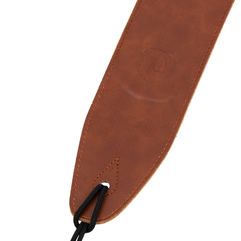 Padded brown full-grain leather strap